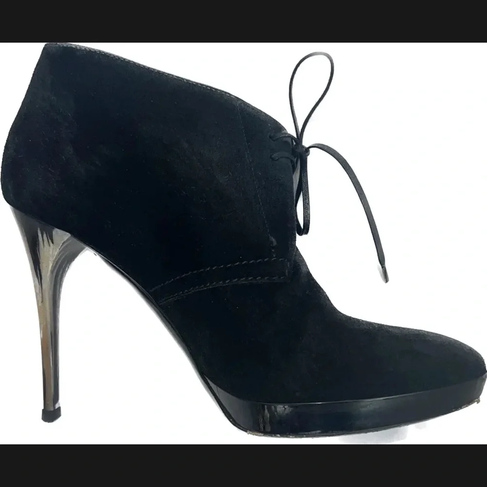 BURBERRY PRORSUM Black Suede English Icons Tanfield 110 BOOTS Size 38 - Picture 4 of 9